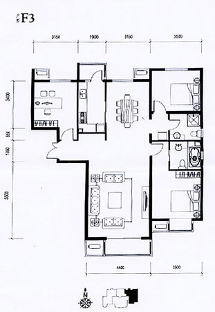 藤花紫院F3户型图