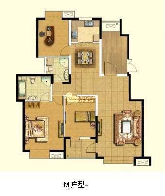 图为3室2厅2卫户型图