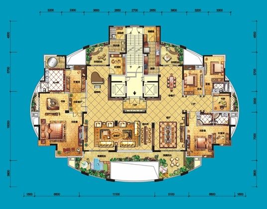 平层豪宅户型图_平层豪宅户型_豪宅户型图