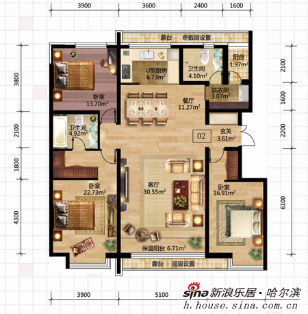 富达蓝山124.3平米户型分析(组图)_企业新闻