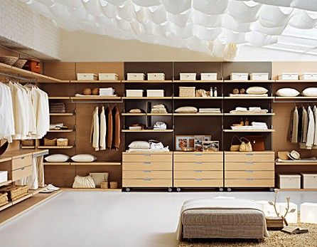 整体衣柜:开放式更衣间板式结构