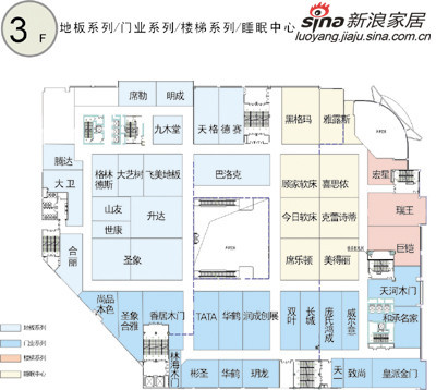 三楼：门业系列、楼梯系列、地板系列 