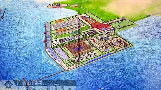 防城港钢铁基地环保一流 钢城浮出海面海水仍