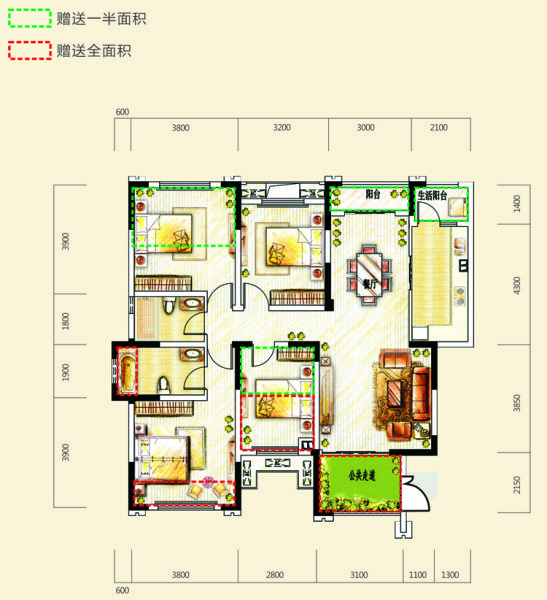 户型分析 二期洋房D4户型(图)_世茂城_看房手