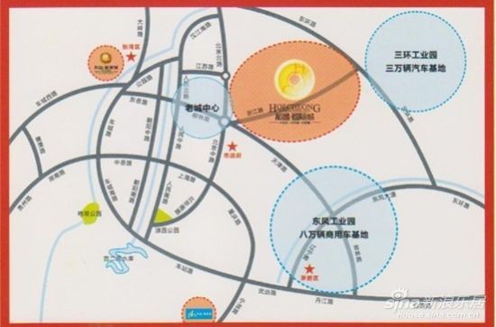 连十堰老城中心,东连东环路