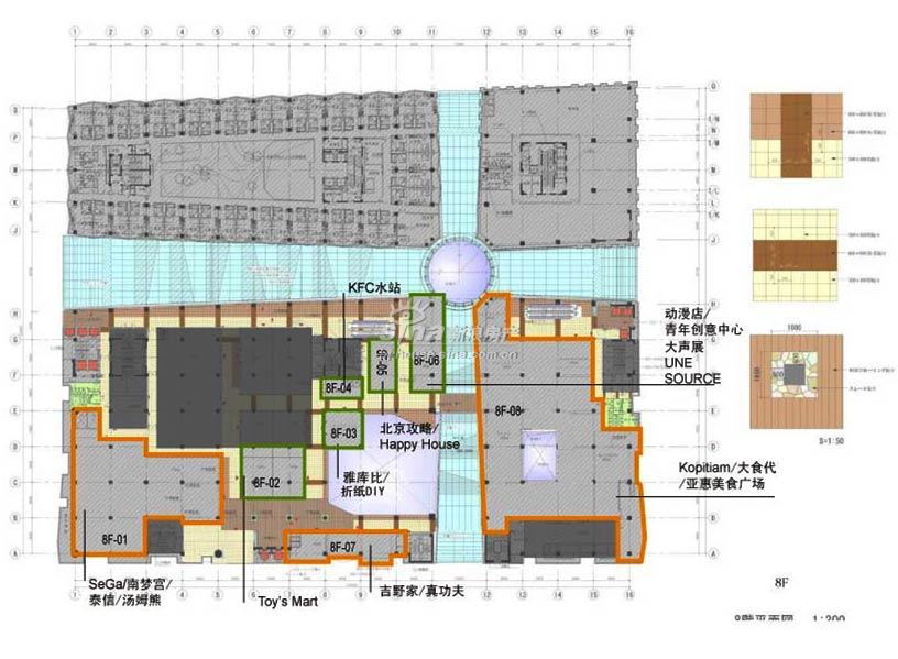 大悦城西单 户型展示 八层平面图