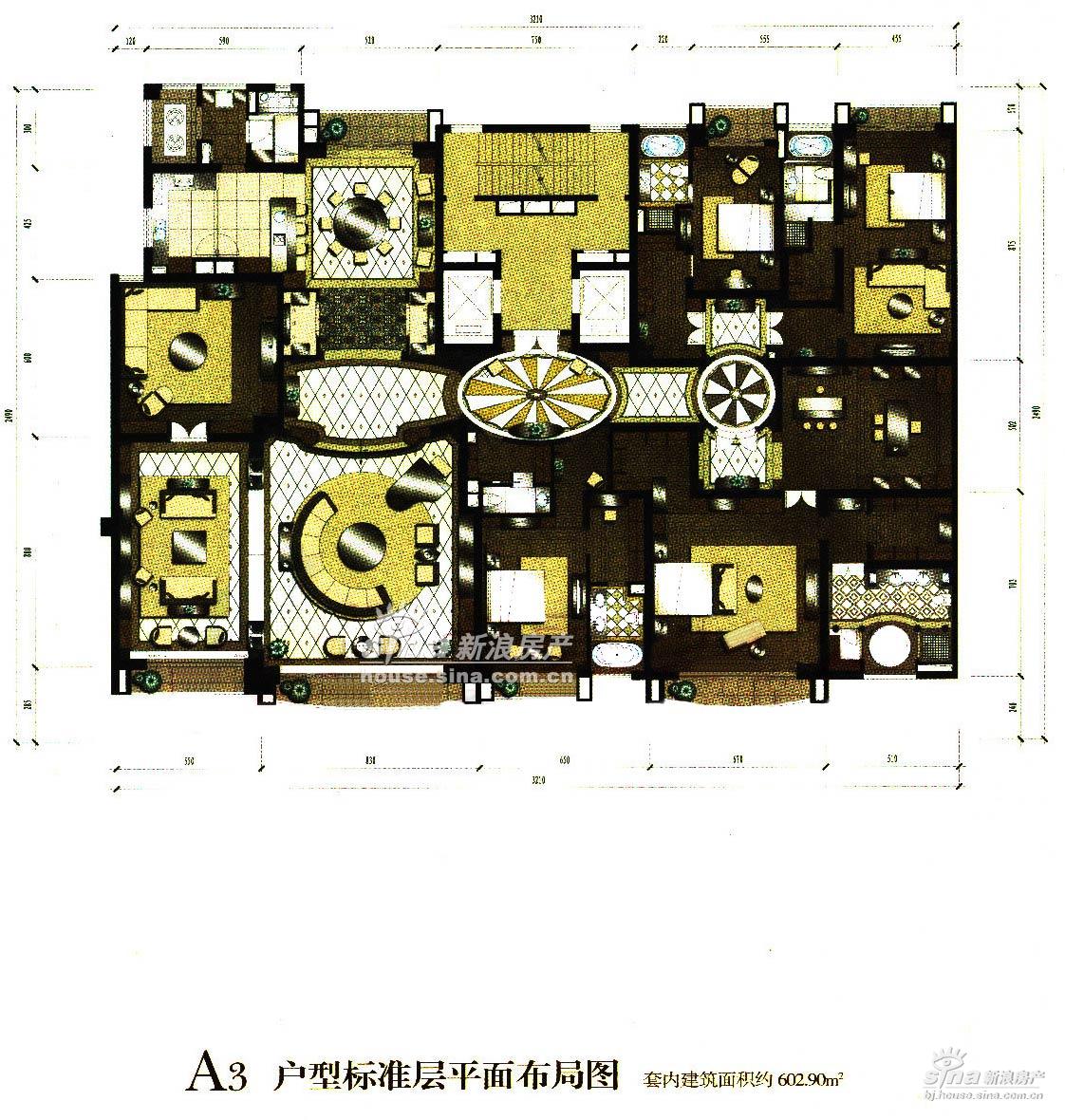 北京星河湾 户型展示 3期a3标准层平面布局