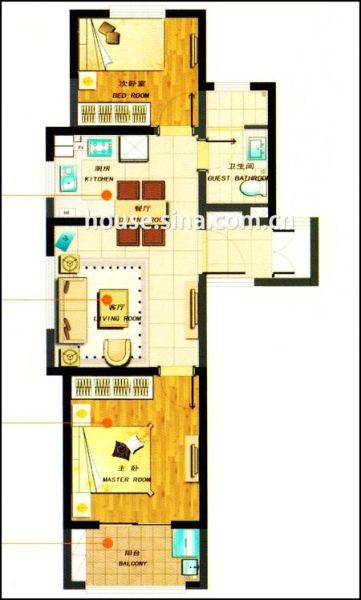新城香溢紫郡70平米户型点评_点评