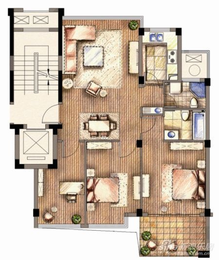 雅戈尔西溪晴雪90方户型解析(图)_雅戈尔西溪