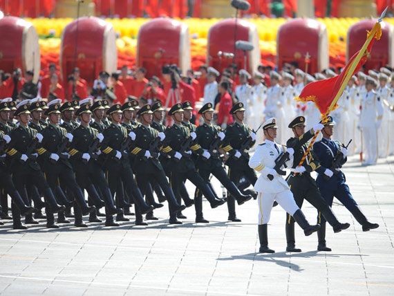 资料图:新中国成立60周年国庆阅兵参阅三军仪仗队方队
