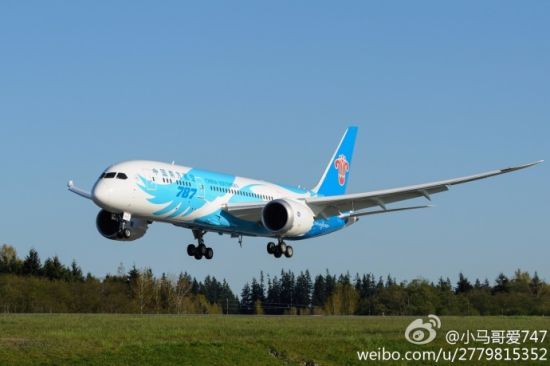 南航将迎来中国首架波音787飞机。