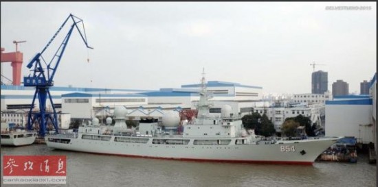 外媒曝光中国新侦察船：外观特殊即将服役