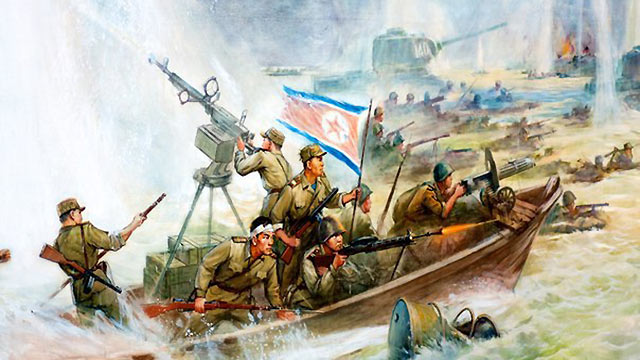 朝鲜艺术家笔下的抗美援朝战争 人民军英勇美帝残忍