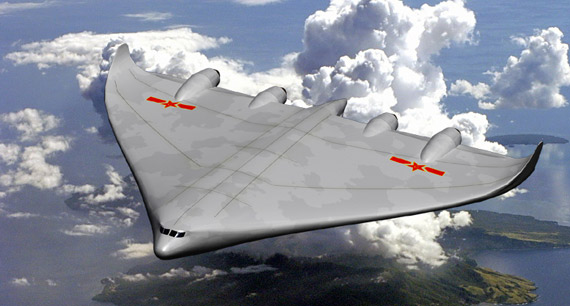 图文:国产飞翼式战略运输机想像图