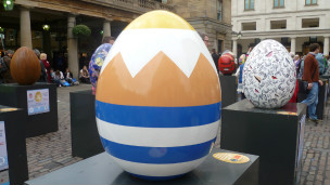 Easter eggs on display