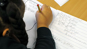 A child writing