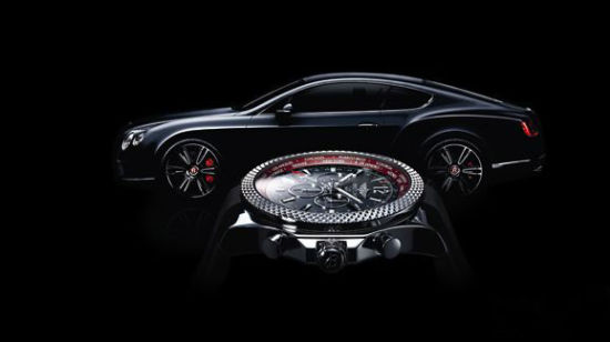 宾利世界时间V8计时腕表(Bentley GMT “V8”)为庆祝宾利全新欧陆GT V8跑车正式发布