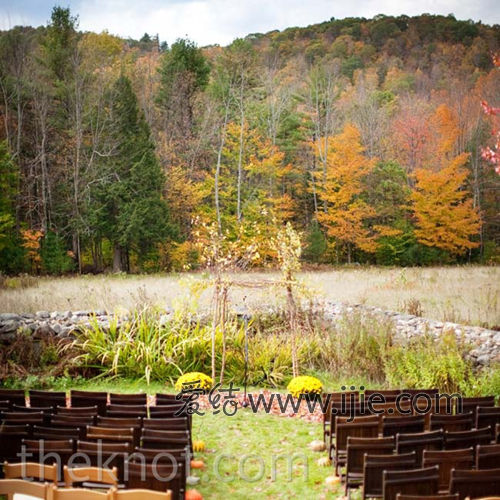 征婚典禮的舞臺是用樹枝復雜的搭建，很有田園的天然覺得。