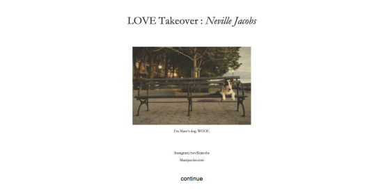 Neville Jacobs在LOVE杂志网站上的页面