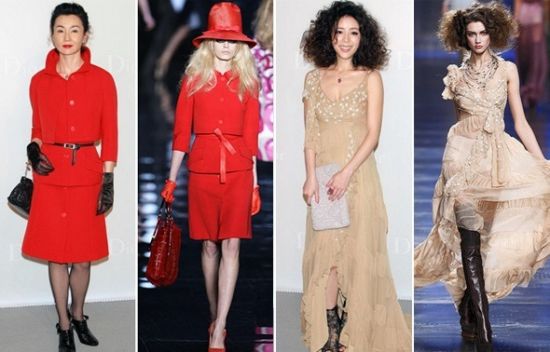 裸色连衣裙十分女人味