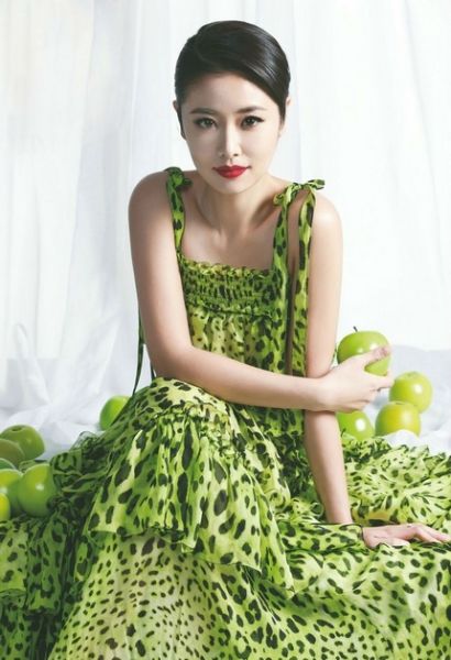 绿色豹纹长裙