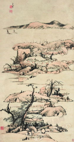 八大山人《仿倪云林山水》2009年匡时春拍成交价为8400万元