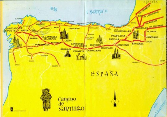 In Spain the pilgrim road map