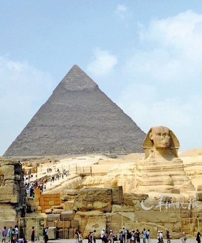 The Egyptian capital Cairo suburb of Giza Pyramid group and Sphinx