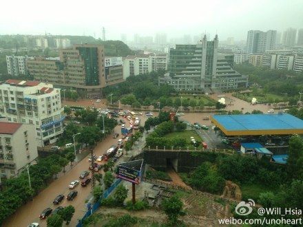 四川遂宁暴雨城市被淹