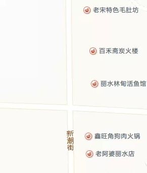 让胡路区新潮美食街地图