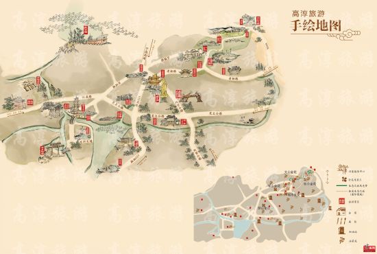 第四届高淳国际慢城金花旅游节手绘地图