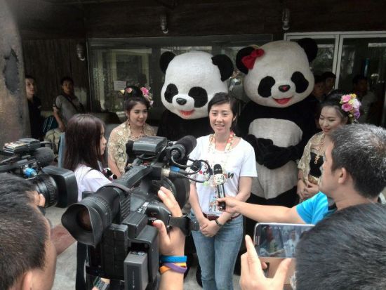 四川省旅游局泰国清迈推介会现身清迈动物园熊