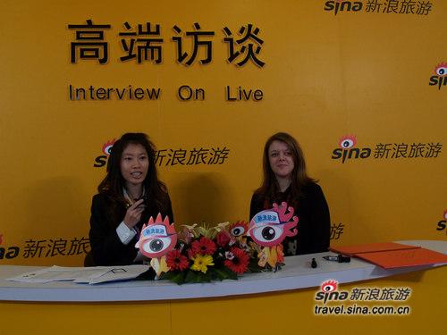 图为纽约百老汇营销公司销售经理Allison在接受专访
