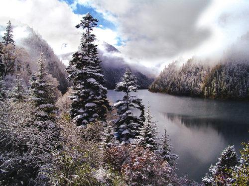 九寨沟的雪景