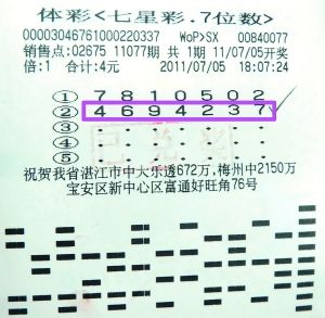 彩民追号3年电话代购中500万 女销售员及时送