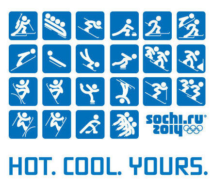 单色调项目logo和索契冬奥会主题口号