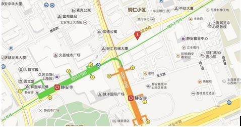 上海百美汇影城  traffic map of premiere cinema   静安区南京西路