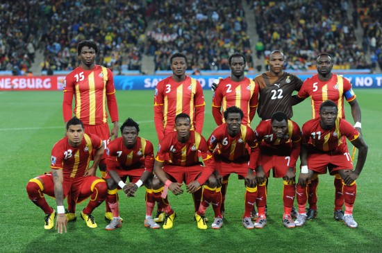 图文14决赛乌拉圭vs加纳加纳首发球员合影