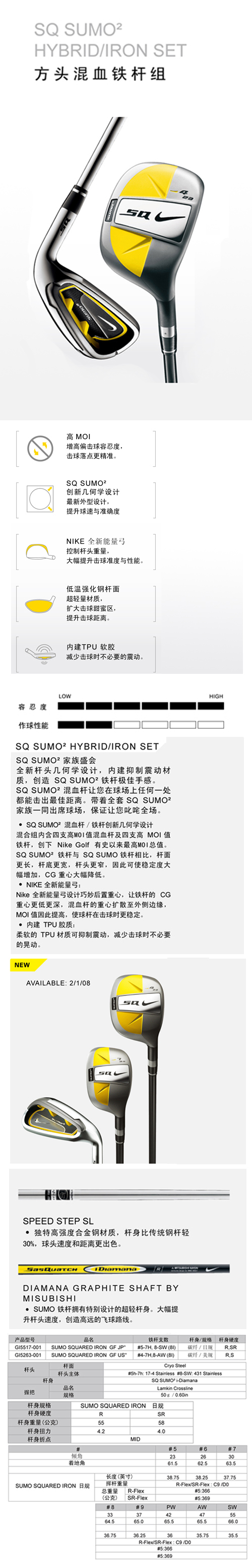 NIKE SQ SUMO2 HYBRID/IRON SET ͷѪ