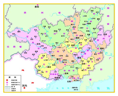 广西壮族自治区行政区划图