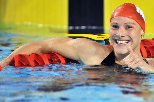 资料图片-北京奥运会法国游泳女选手 奥罗拉-蒙