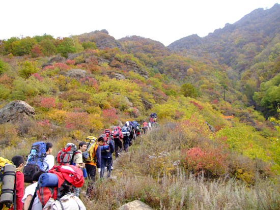 北大山鹰社新学期远足 百花山上感悟山鹰精神(图)