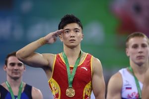 体操世锦赛刘洋吊环力压奥运冠军夺冠尤浩摘铜牌