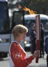 图文-北京奥运圣火在堪培拉传递 特里克特传递圣火
