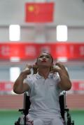 图文-全国轮椅太极拳训练营落幕 天津队选手在比赛中