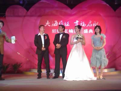 图文-王楠郭斌豪华轮渡上浪漫完婚婚礼上的主角