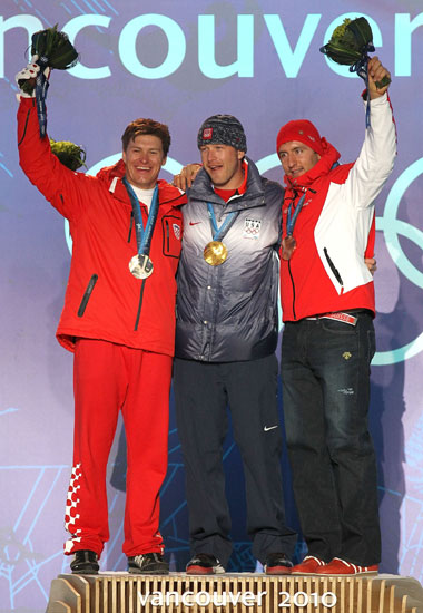 图文-高山滑雪男子超级两项全能颁奖 欧美选手
