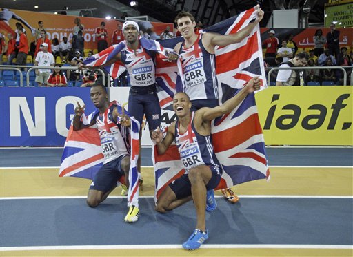 图文-室内世锦赛男子4x400米接力 英国队获季