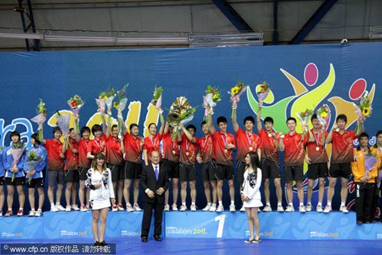 图文-世界青年羽毛球锦标赛 一起分享胜利的喜