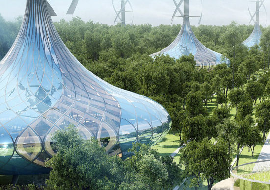 比利时建筑大师文森特`卡勒伯为中国云南昆明量身设计了一幅生态之城